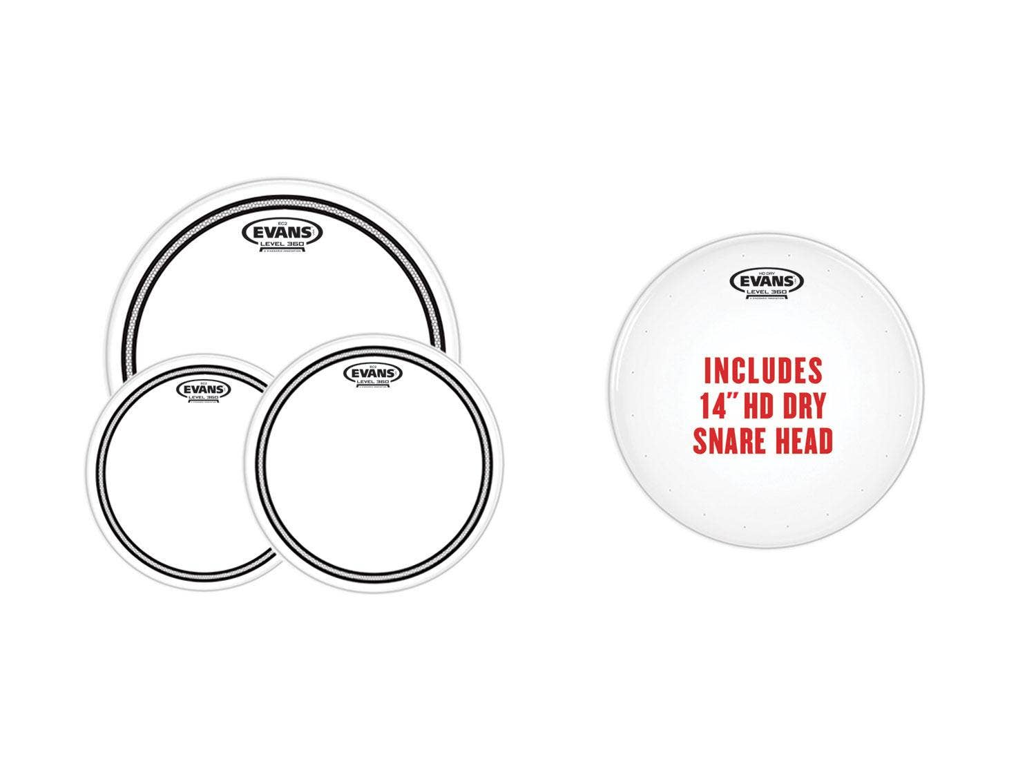 Evans ec2 clear tom pack deals