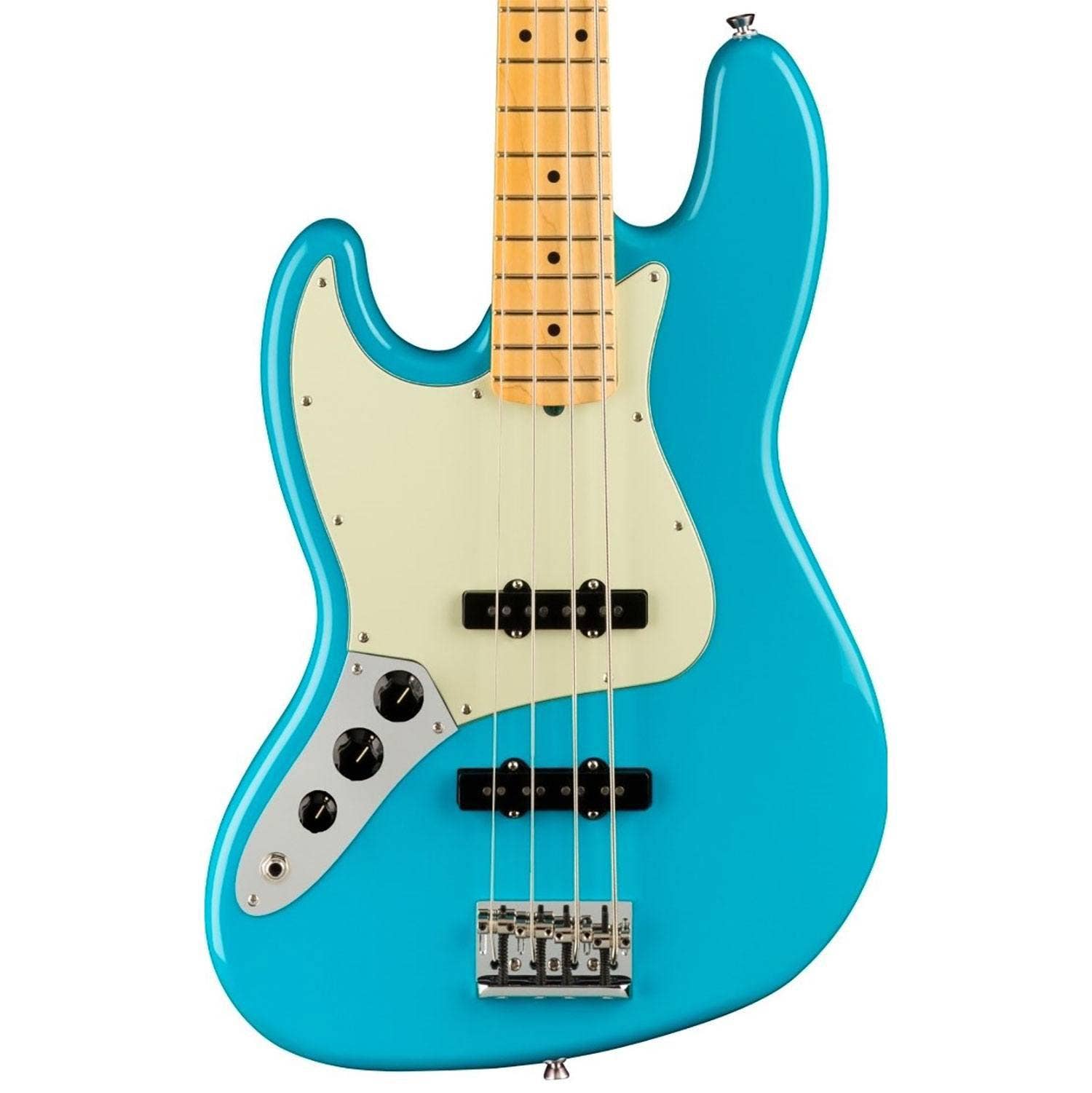 Fender American Professional II Jazz Bass Left-Handed Bass (Miami Blue,  Maple Fretboard)