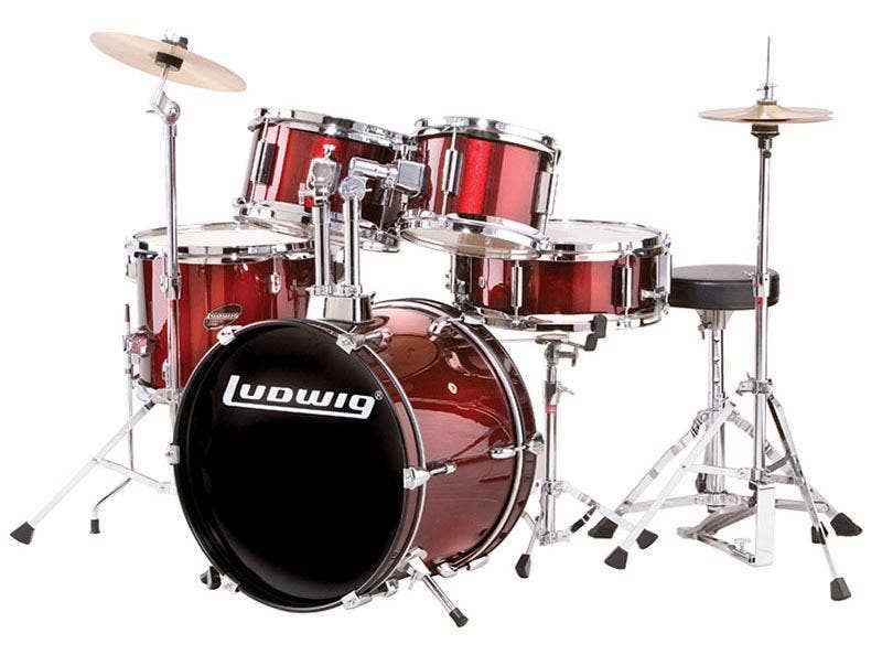 Ludwig junior outfit drum set wine red best sale