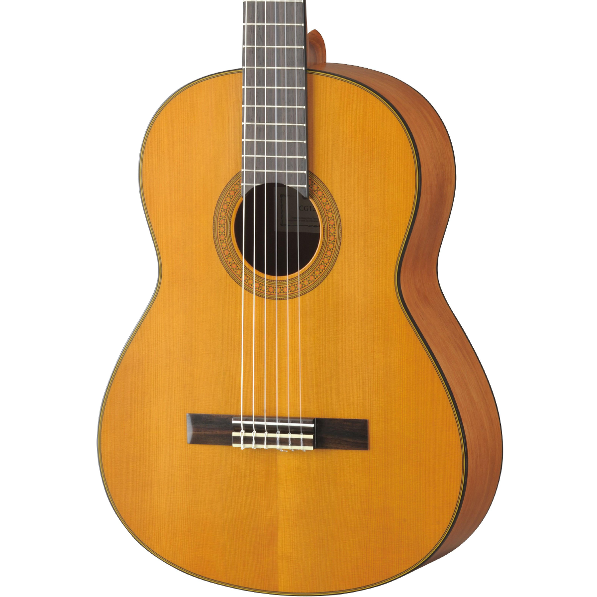 Yamaha CG122MCH Solid Cedar Top Classical Guitar Bundle w/Stand and Cloth 