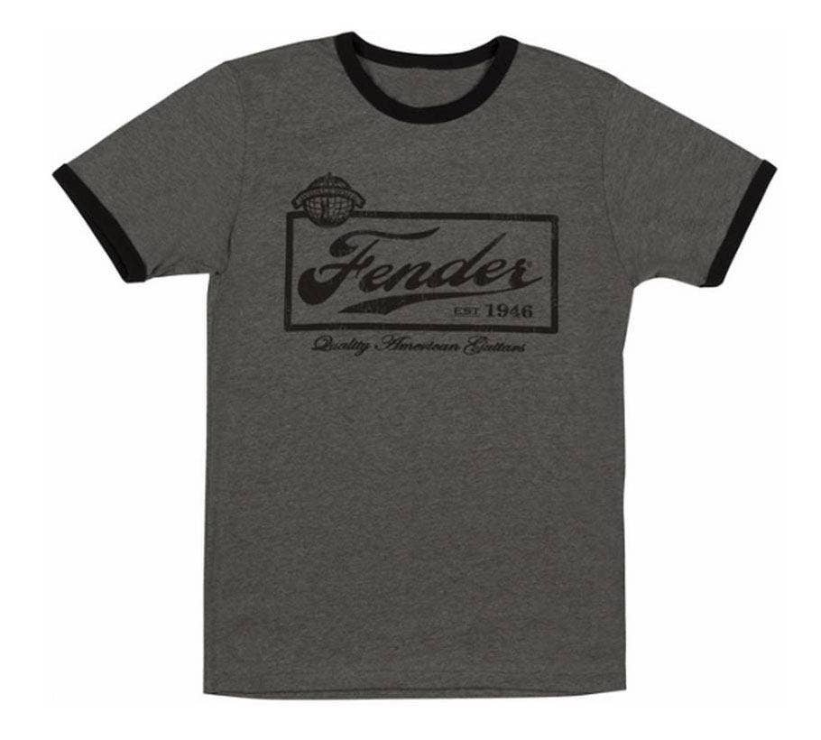 Fender Beer Label Mens T-Shirt, Black, Large photo