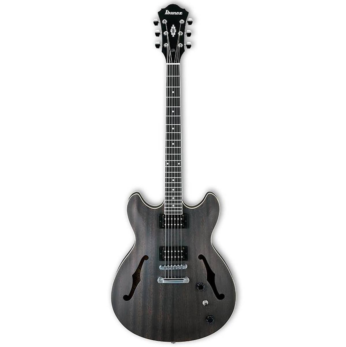 Ibanez AS53 Semi-Hollow Electric Guitar (Trans Black Flat)